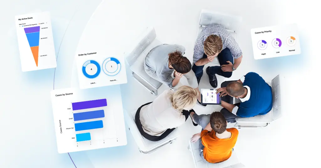 image of success metrics in chart form (for an ai robotics and automation), displayed on a tablet